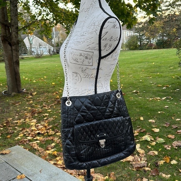coach Poppy Quilted Black Leather Slim Tote - Picture 3 of 16